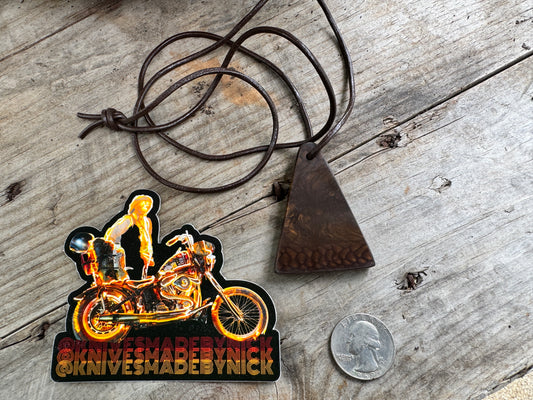 Handle Scrap Pendant(w/brown&gold snakeskin)