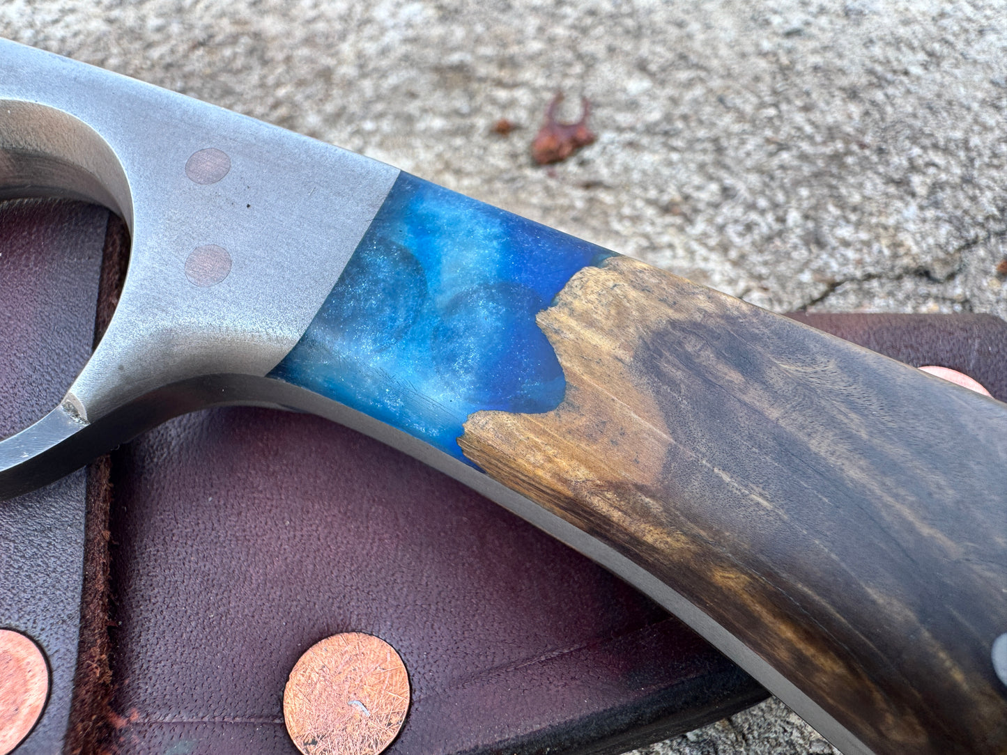 Texas Tornado Burl and blue resin Hybrid